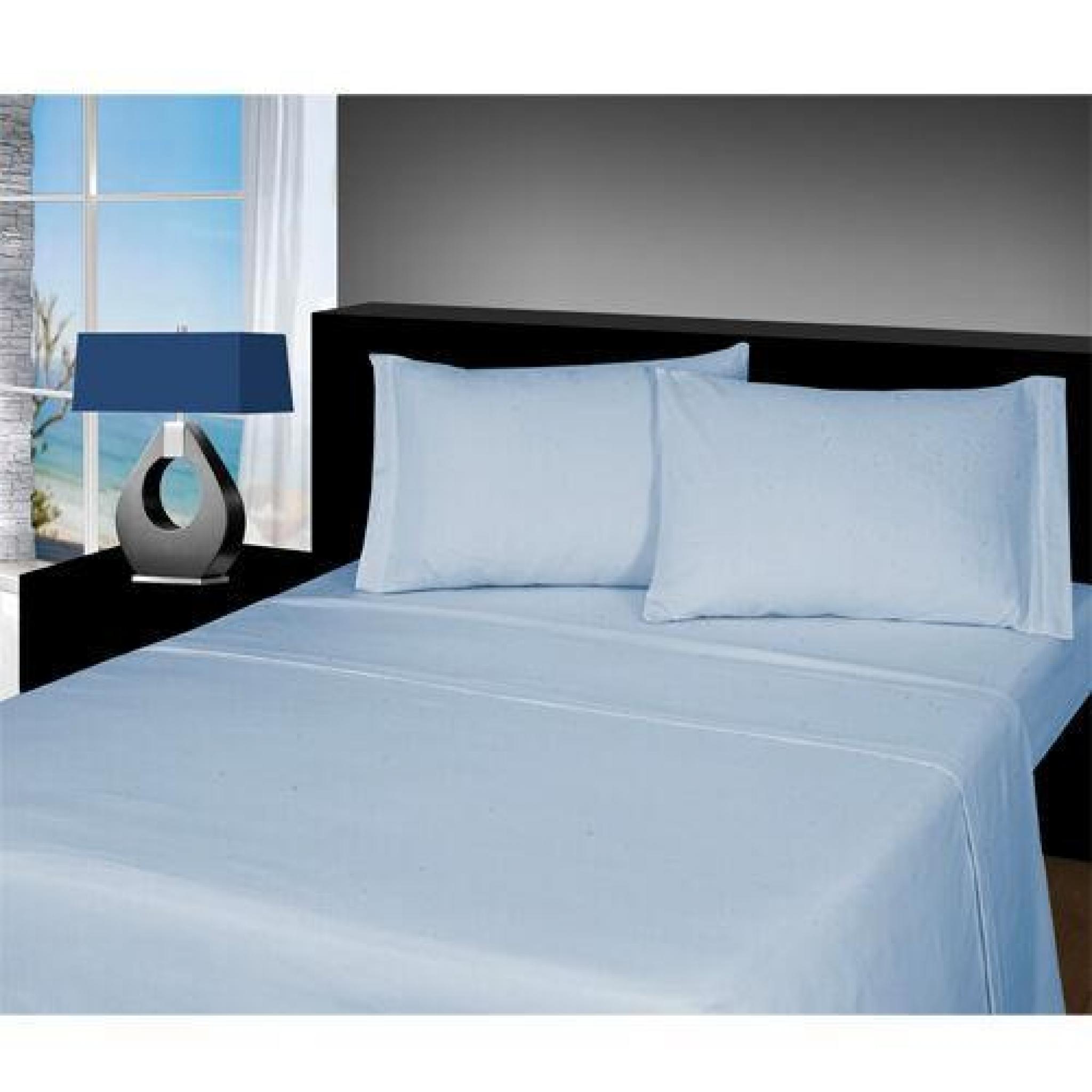 Blue dl Thermal Flannelette Flat Sheet Super King Size Bed 100% Brushed Cotton Flannel Flat Bed Sheet 