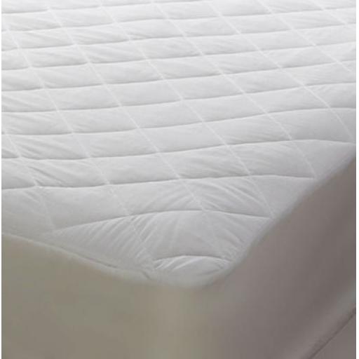 Polycotton mattress protector for 4'6" x 6'3" bed 136cm x 190cm bed 15" depth