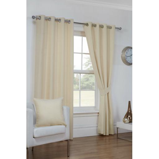 Waffle Eyelet/Ring Top Lined Curtain Pairs