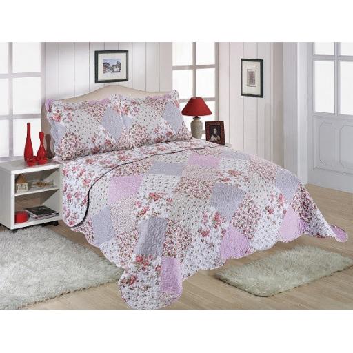 Amelia Restmor Quilted Reversible Patchwork Design Bedspread in 3 sizes with free pillow sham/s