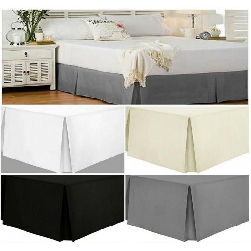 under mattress 4'6 double bed box pleated base valance sheet 68pick 13 colours 